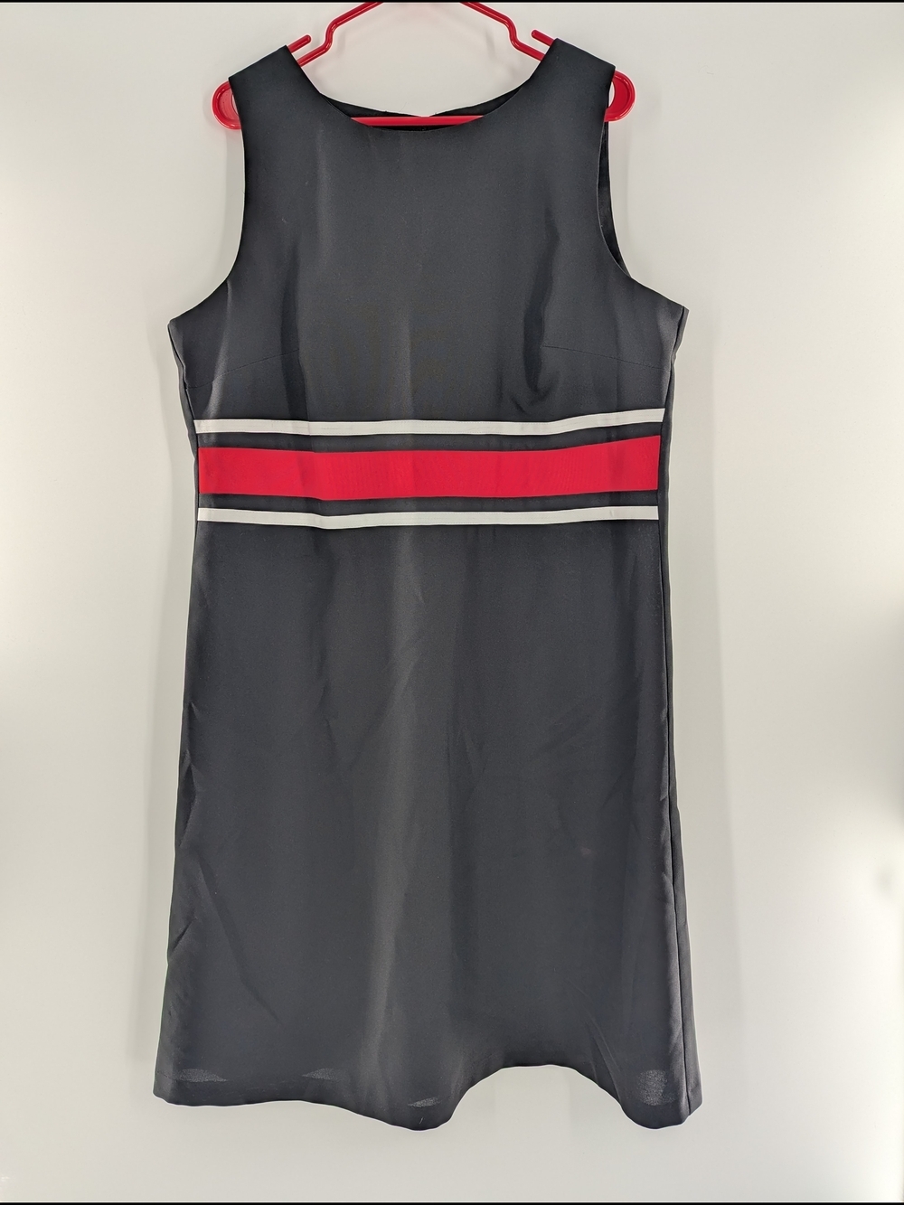 Signature Vicky Wayne Sleeveless Shift Dress 16W Back Red Academia Made In USA